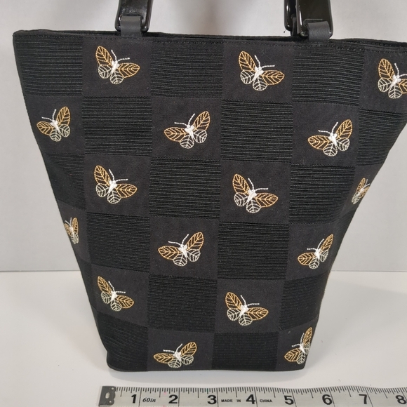 Talbots Black And Gold Butterfly Handbag - Picture 3 of 10